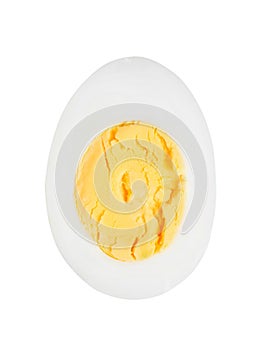 Boiled egg on white background