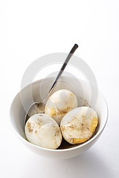 Boiled eggs ready to eat in bowl