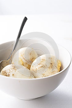 Boiled eggs ready to eat in bowl