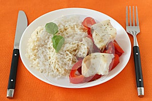 Boiled fish pepper and rice