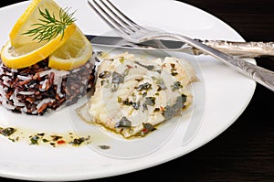 Boiled fish with rice