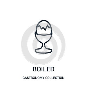 boiled icon vector from gastronomy collection collection. Thin line boiled outline icon vector illustration