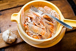 Boiled langoustines
