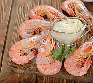 Boiled langoustines