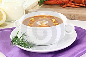 Boiled lobster bisque