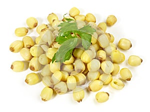 Boiled Lotus Seeds on white Background - Isolated