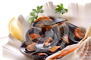 Boiled mussels