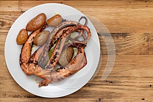 Boiled octopus with potato
