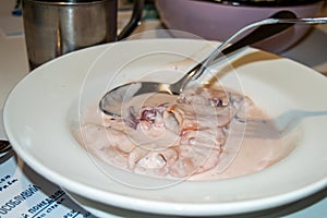 Boiled octopuses