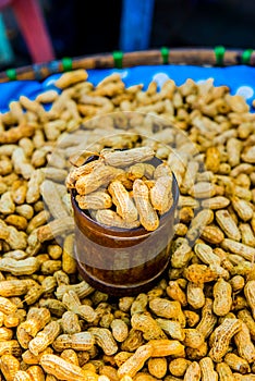 Boiled peanut on stand