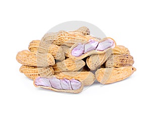 Boiled peanuts isolated on white