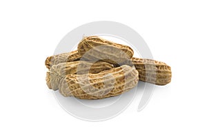 Boiled peanuts isolated on white background