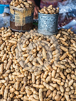 Boiled peanuts in local market