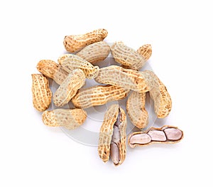 Boiled Peanuts on white background