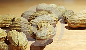 Boiled Peanuts on the wood floor