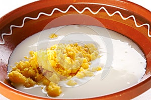Boiled Polenta and milk