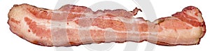 Boiled Pork Belly Bacon Rasher Isolated on White Background