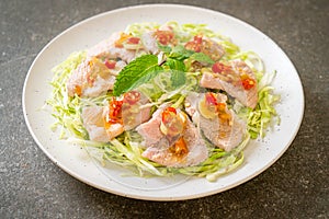 Boiled Pork with Lime Garlic and Chili Sauce