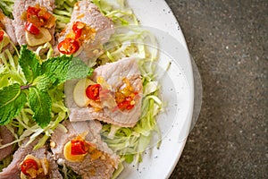 Boiled Pork with Lime Garlic and Chili Sauce