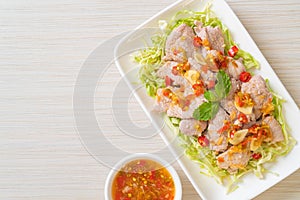 Boiled Pork with Lime Garlic and Chili Sauce