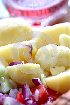 Boiled potato with veggetable photo
