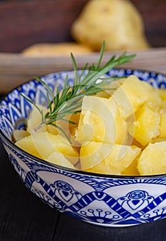 boiled potatoes cut into cubes