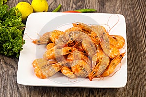 Boiled prawns