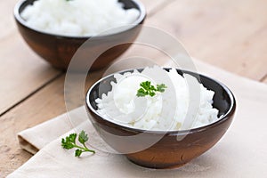 Boiled rice in a bowl