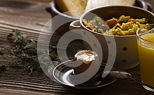 Boiled rice with vegetables