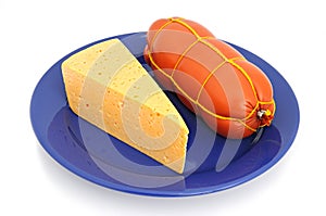 Boiled sausage and cheese