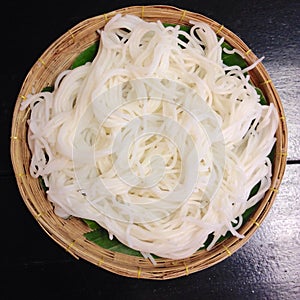 boiled Thai rice vermicelli ,usually eaten with curries