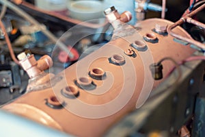 Boiler from the coffee machine close-up