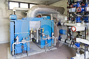 Boiler gas in the boiler room