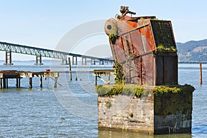 Boiler a remnant of White Star Cannery in Astoria, Oregon photo