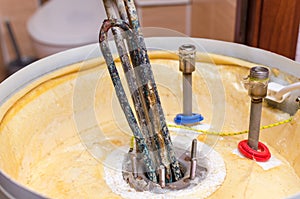 Boiler repair, replacement of broken water heating element