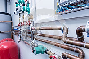 Boiler room equipment for modern heating system