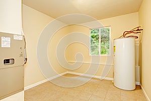 Boiler room with a heating system in a private house