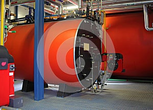 Boiler room with three gas boilers