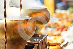 Boiling brass cauldrons