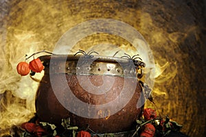 Boiling copper halloween cauldron