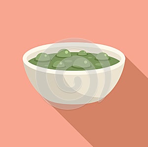 Boiling cream soup icon flat vector. Dinning gastronomy