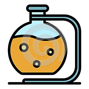 Boiling flask icon color outline vector