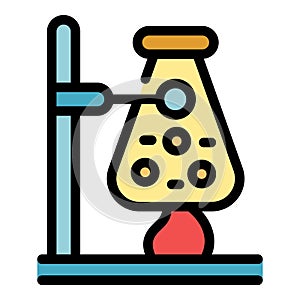 Boiling flask icon color outline vector