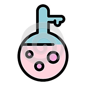 Boiling flask icon color outline vector