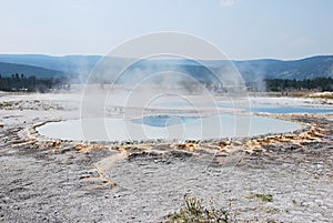 Boiling Hydrothermal Pot Hole in Yellowstone National Park, Wyoming