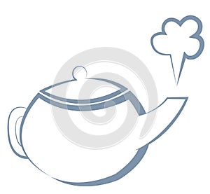 Boiling kettle. Vector illustration