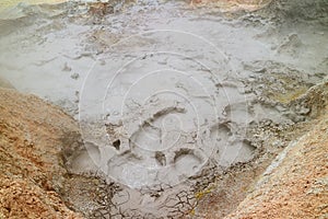 Boiling Mud in the Sulphur Springs Field of Sol de Manana the Morning Sun Geothermal Area, Sur Lipez Province, Bolivia