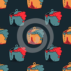 Boiling pot seamless pattern