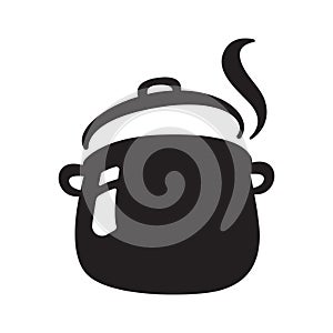 boiling stew pot, vector