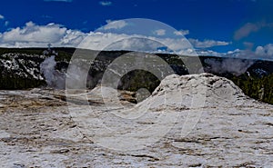 Boiling water bubbler Geyser. Active geyser with major eruptions. Yellowstone NP, Wyoming, US